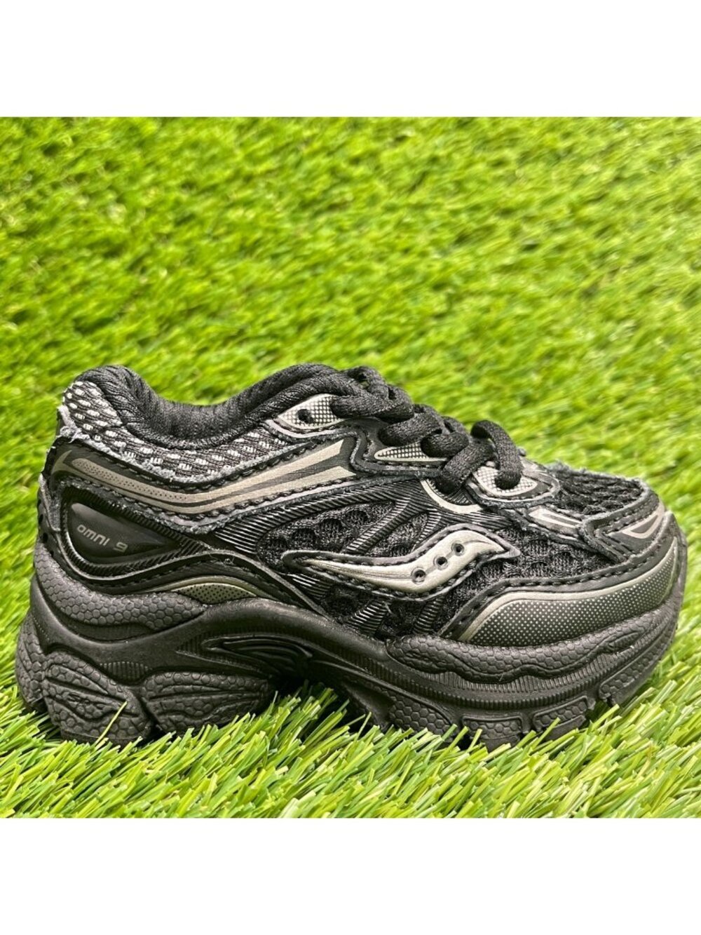 Saucony Omni 9 Toddler Size 4C Black Athletic Running Walking Shoes Sneakers